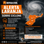 Defesa Civil emite alerta laranja para ciclone; ventos fortes e temporais preocupam estados do Sul e Sudeste